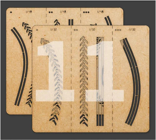 LIANG Model Tire Traks Effects Stencils B 0011